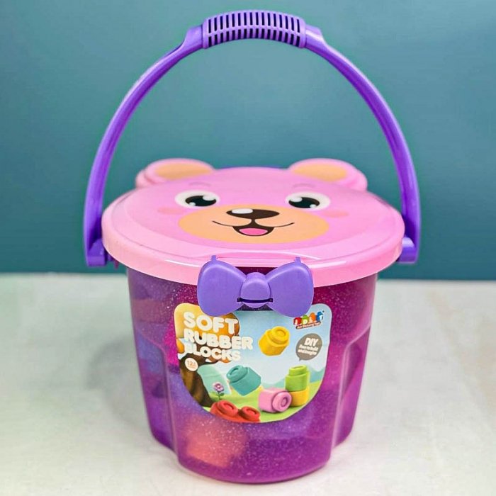 لگو نرم 33 تکه سطلی مدل خرس صورتی کد 6095