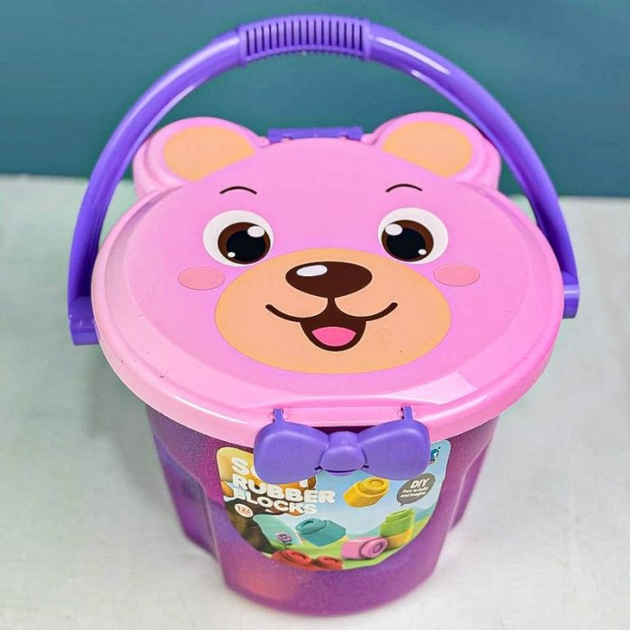 لگو نرم 33 تکه سطلی مدل خرس صورتی کد 6095