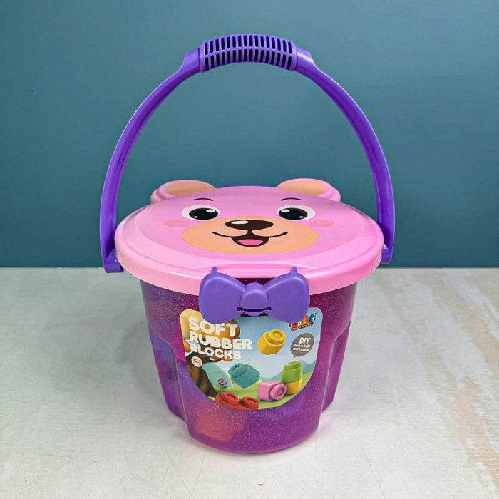 لگو نرم 33 تکه سطلی مدل خرس صورتی کد 6095