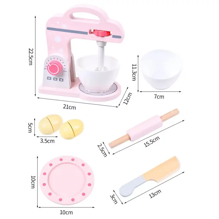 اسباب بازی همزن چوبی صورتی کد BL20114