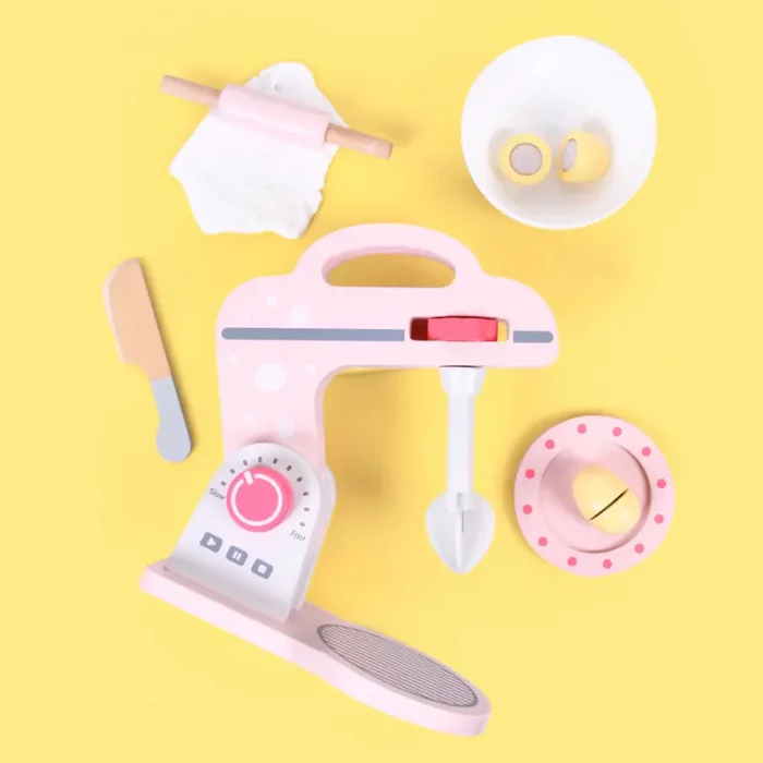 اسباب بازی همزن چوبی صورتی کد BL20114