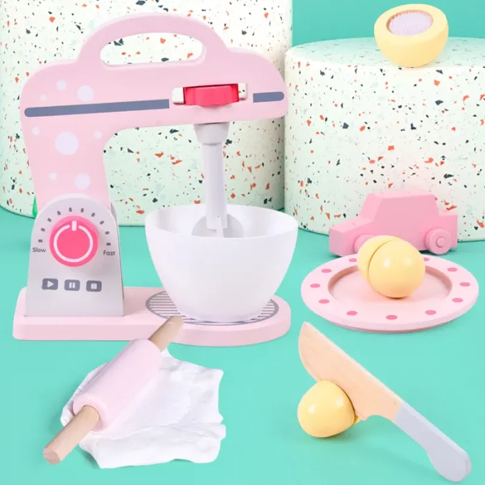 اسباب بازی همزن چوبی صورتی کد BL20114