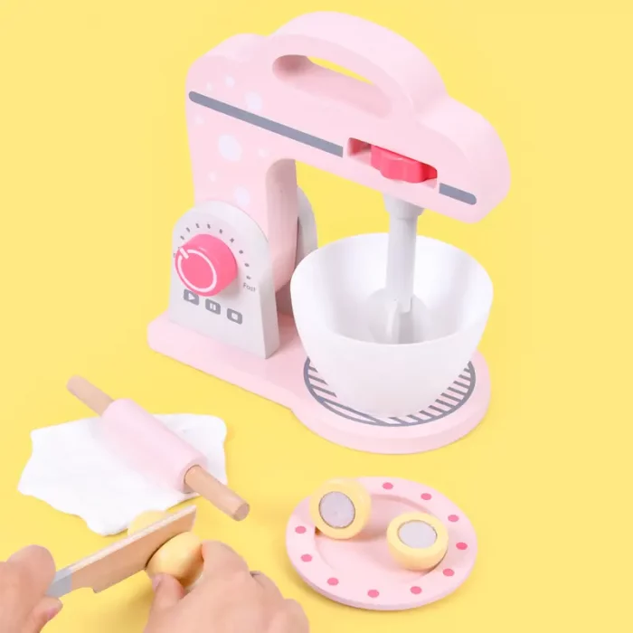 اسباب بازی همزن چوبی صورتی کد BL20114