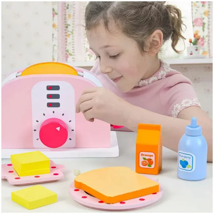 اسباب بازی توستر چوبی صورتی کد BL20116