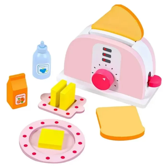 اسباب بازی توستر چوبی صورتی کد BL20116