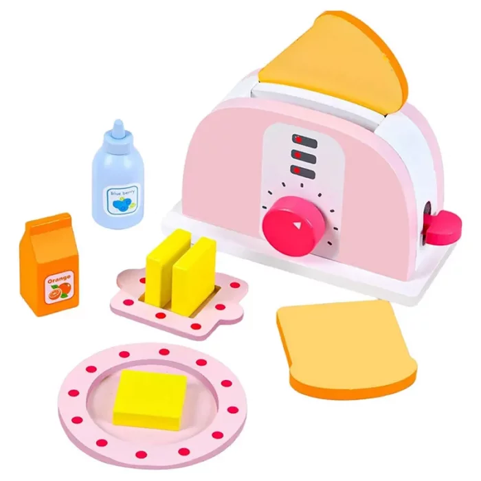 اسباب بازی توستر چوبی صورتی کد BL20116