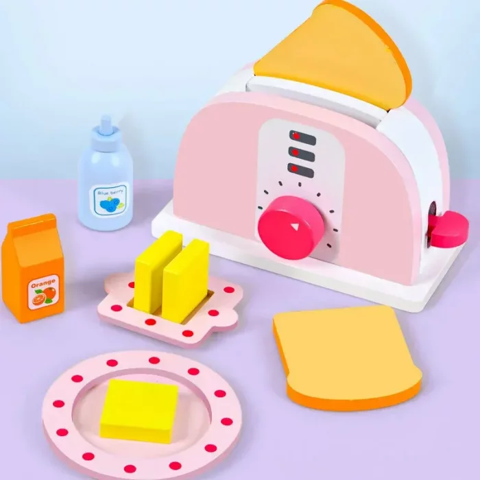 اسباب بازی توستر چوبی صورتی کد BL20116