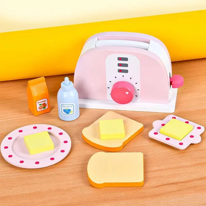 اسباب بازی توستر چوبی صورتی کد BL20116