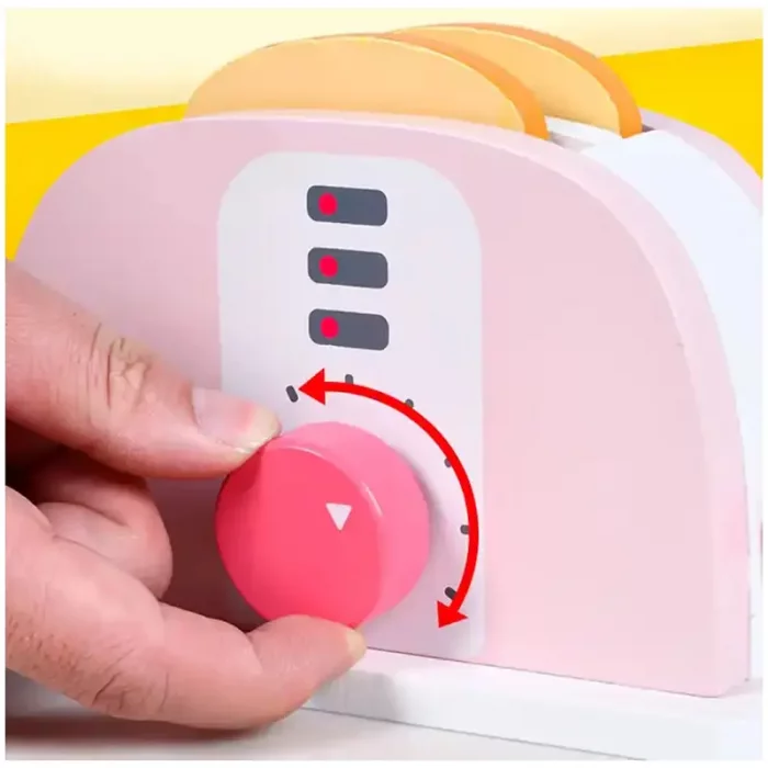 اسباب بازی توستر چوبی صورتی کد BL20116