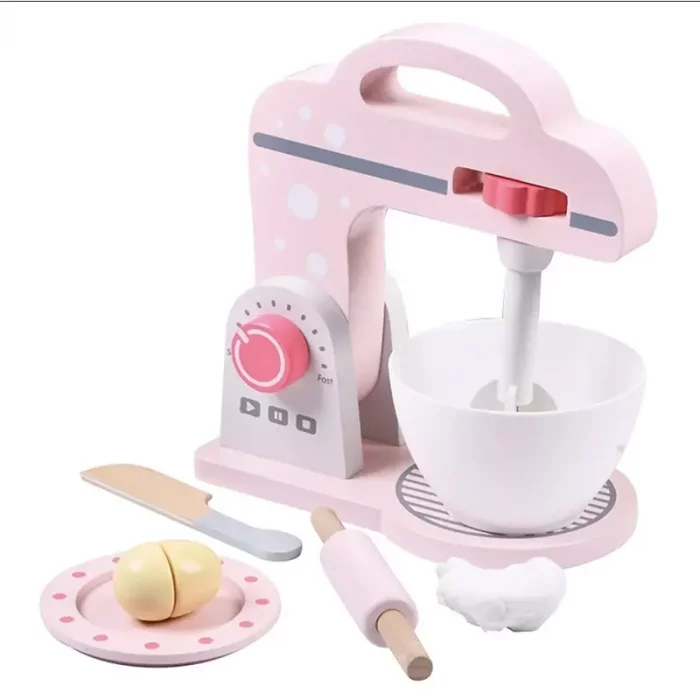 اسباب بازی همزن چوبی صورتی کد BL20114