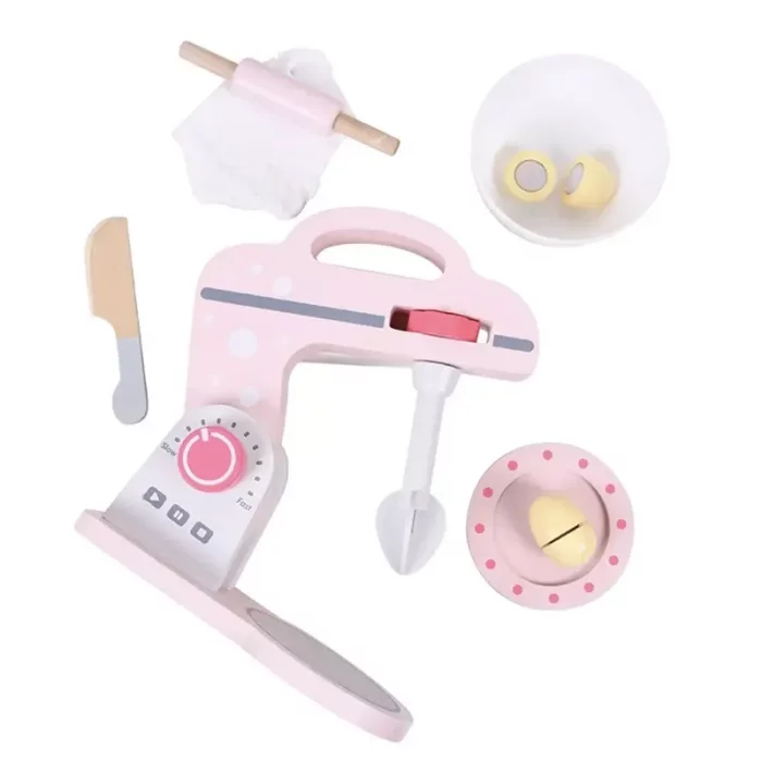 اسباب بازی همزن چوبی صورتی کد BL20114