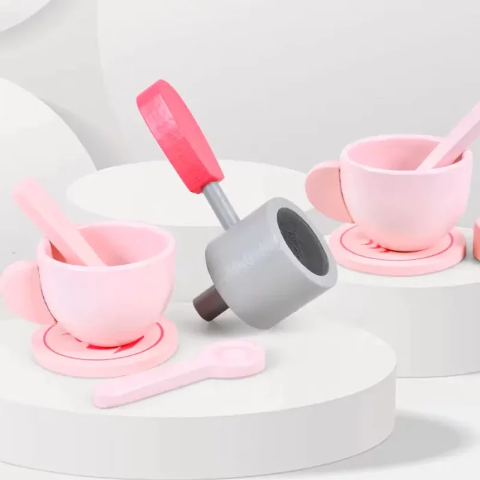 اسباب بازی قهوه ساز چوبی صورتی کد BL20115