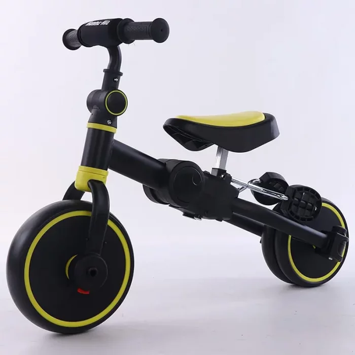 سه چرخه کودک تاشو مشکی زرد کد S100