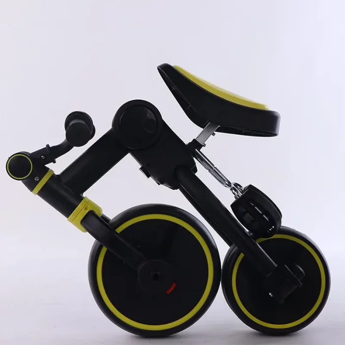 سه چرخه کودک تاشو مشکی زرد کد S100