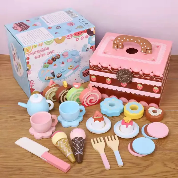 اسباب بازی ست عصرانه خوری چوبی کد KBQ2020019