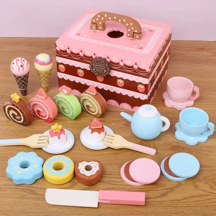 اسباب بازی ست عصرانه خوری چوبی کد KBQ2020019