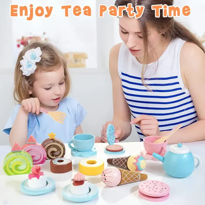 اسباب بازی ست عصرانه خوری چوبی کد KBQ2020019