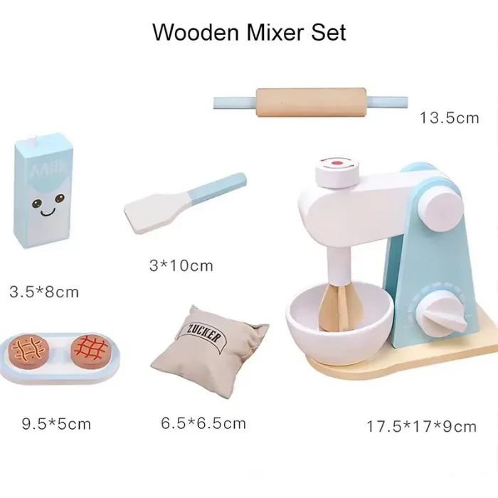 اسباب بازی همزن چوبی آبی کد KBQ2020012