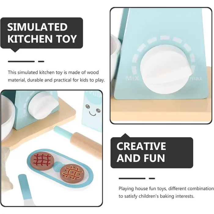 اسباب بازی همزن چوبی آبی کد KBQ2020012