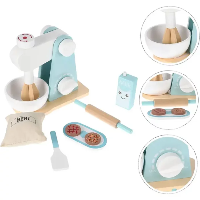 اسباب بازی همزن چوبی آبی کد KBQ2020012