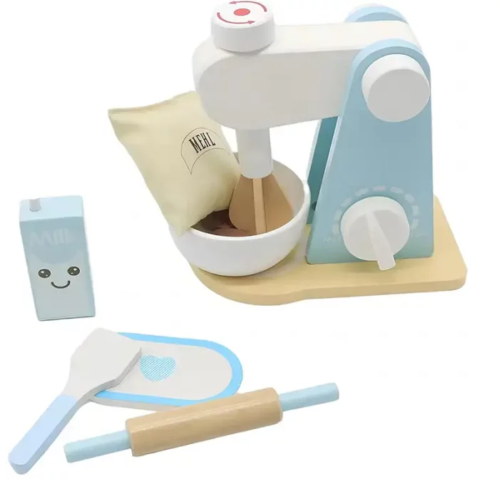 اسباب بازی همزن چوبی آبی کد KBQ2020012