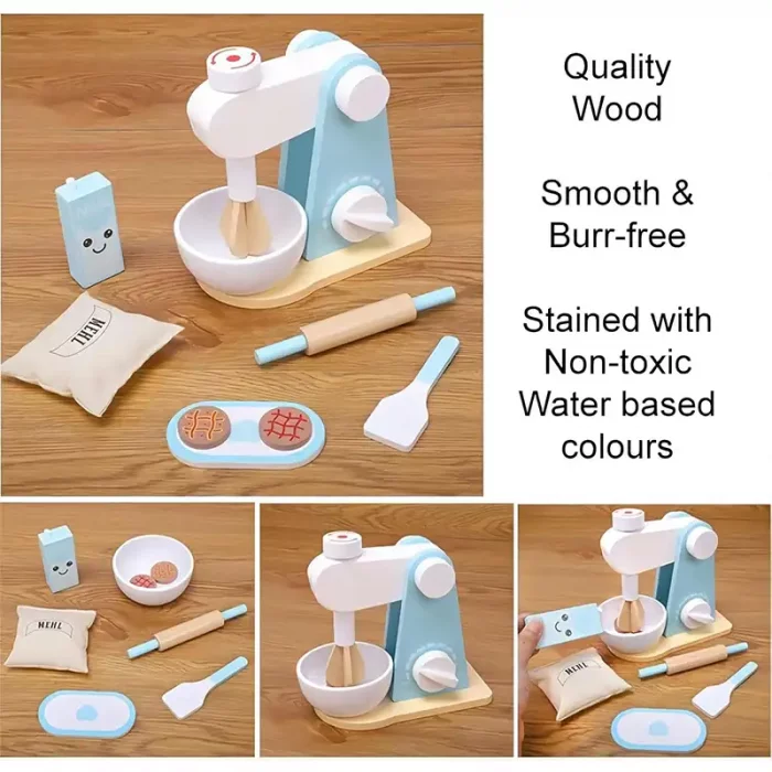 اسباب بازی همزن چوبی آبی کد KBQ2020012