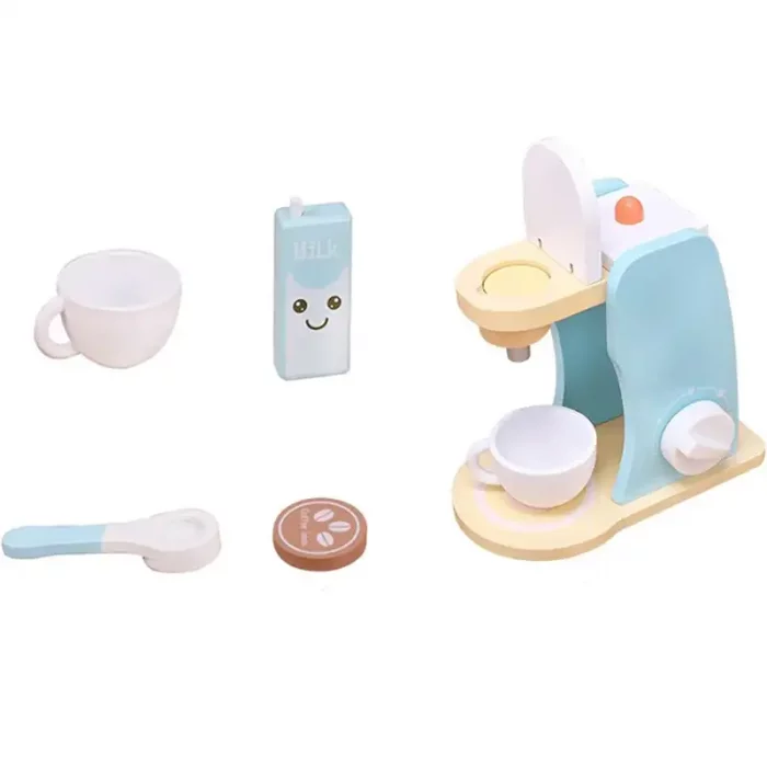 اسباب بازی قهوه ساز چوبی آبی کد KBQ2020013