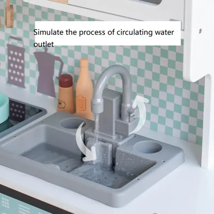 آشپزخانه چوبی کودک به همراه یخچال سایز بزرگ کد BL21159