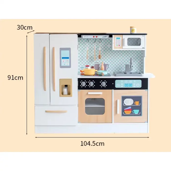 آشپزخانه چوبی کودک به همراه یخچال سایز بزرگ کد BL21159