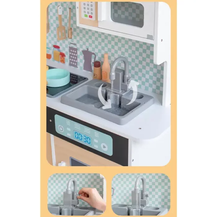 آشپزخانه چوبی کودک به همراه یخچال سایز بزرگ کد BL21159