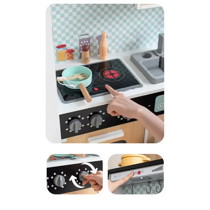 آشپزخانه کودک چوبی رنگ سفید کد BL21172