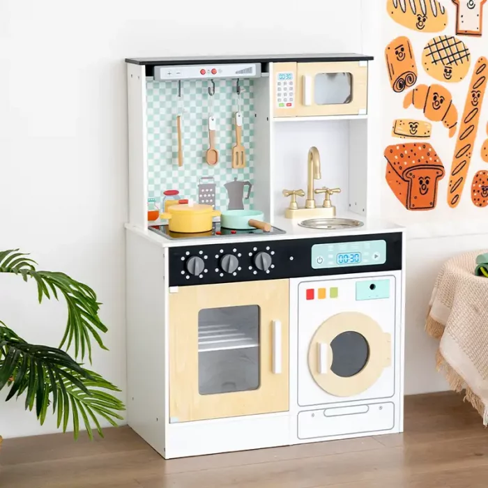 آشپزخانه کودک چوبی رنگ سفید کد BL21172