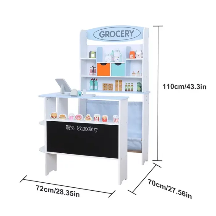 اسباب بازی سوپرمارکت چوبی رنگ سفید کد BL20146