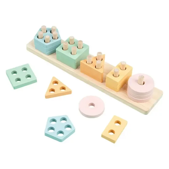 اسباب بازی جاگذاری چوبی پاستلی کد CZS222