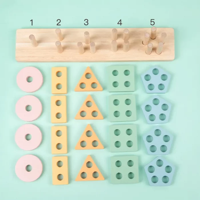 اسباب بازی جاگذاری چوبی پاستلی کد CZS222