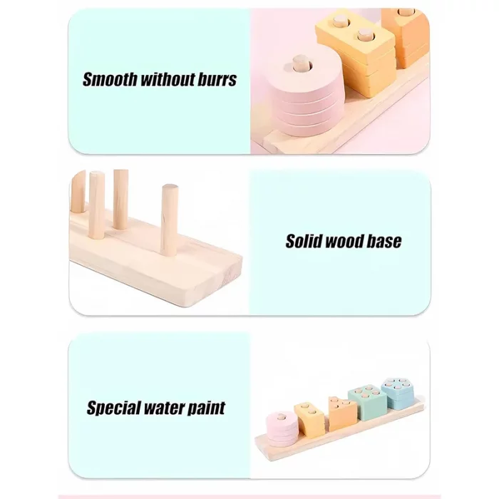 اسباب بازی جاگذاری چوبی پاستلی کد CZS222