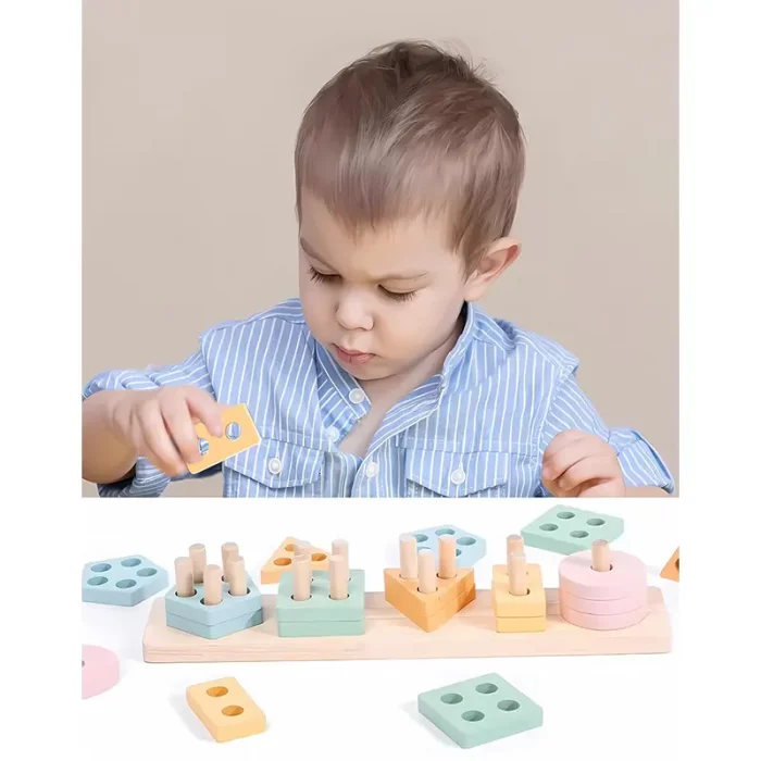 اسباب بازی جاگذاری چوبی پاستلی کد CZS222