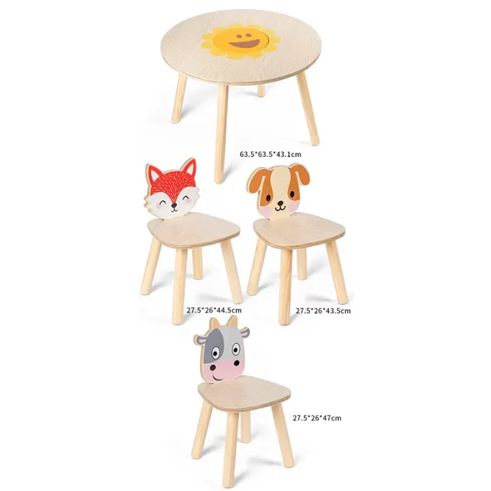 ست میز و صندلی چوبی کودک کد BL20144