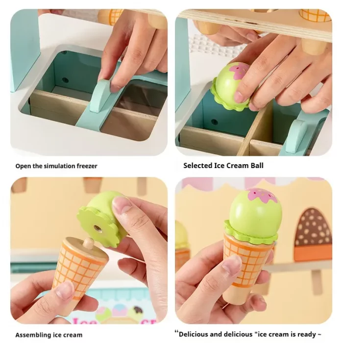 اسباب بازی استند بستنی فروشی چوبی کد BL20142