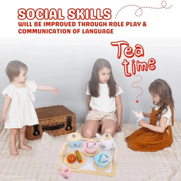 اسباب بازی ست چای خوری چوبی کد KBQ2021053