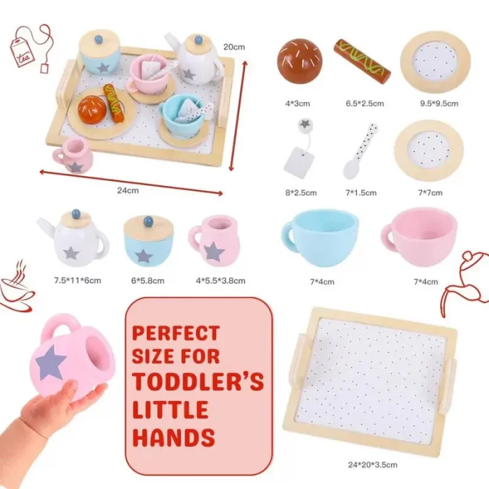 اسباب بازی ست چای خوری چوبی کد KBQ2021053