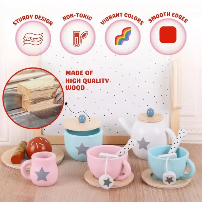 اسباب بازی ست چای خوری چوبی کد KBQ2021053