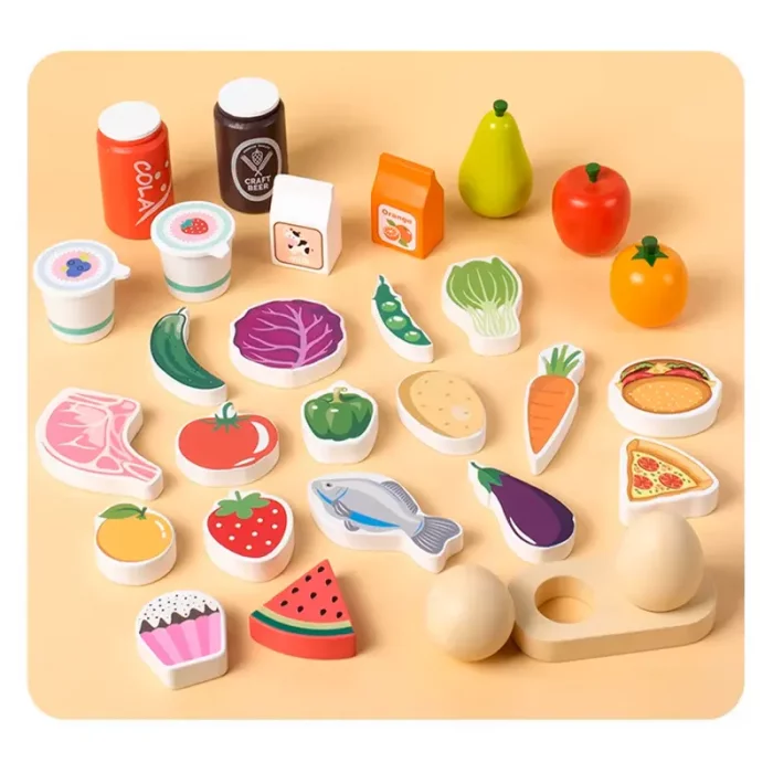 یخچال چوبی  کودک 3 در رنگ  سفید کد BL20147