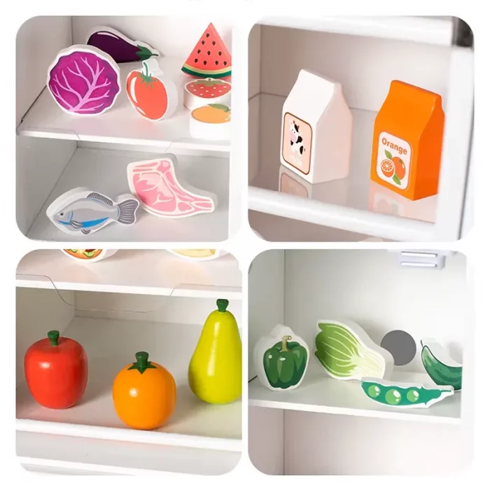 یخچال چوبی  کودک 3 در رنگ  سفید کد BL20147