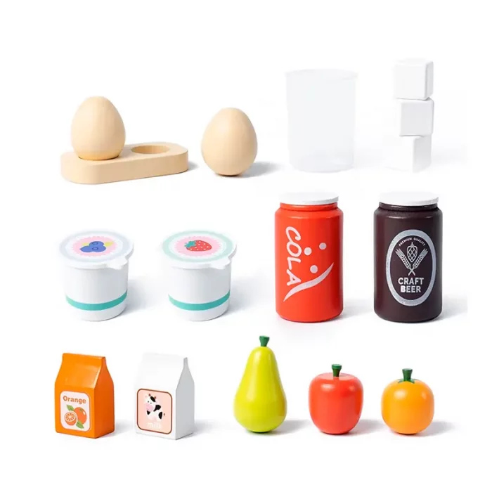 یخچال چوبی  کودک 3 در رنگ  سفید کد BL20147