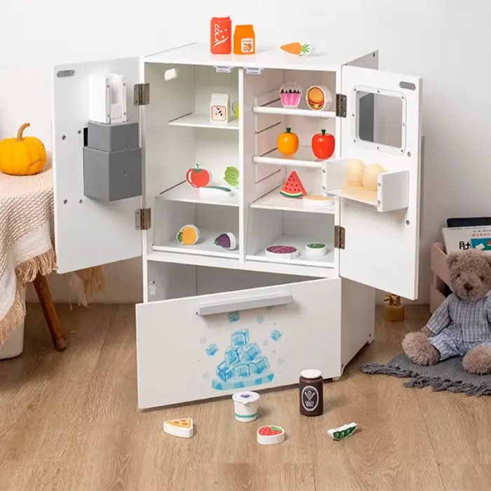 یخچال چوبی  کودک 3 در رنگ  سفید کد BL20147