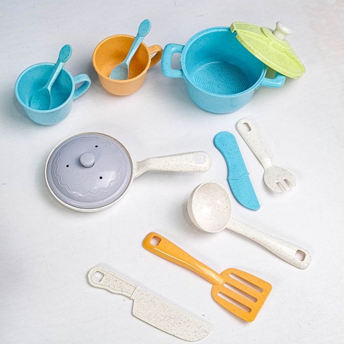 اسباب بازی مدل ست ظروف آشپزخانه با الیاف طبیعی کد HG3019