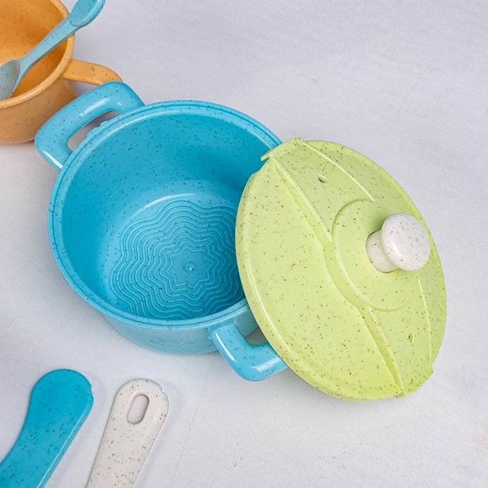 اسباب بازی مدل ست ظروف آشپزخانه با الیاف طبیعی کد HG3019