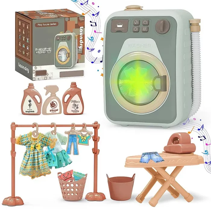 اسباب بازی ماشین لباسشویی 18 تکه رنگ سبز کد HJ190