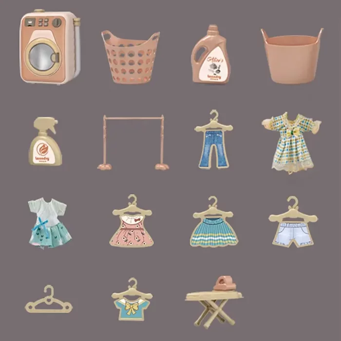 اسباب بازی ماشین لباسشویی 18 تکه رنگ سبز کد HJ190